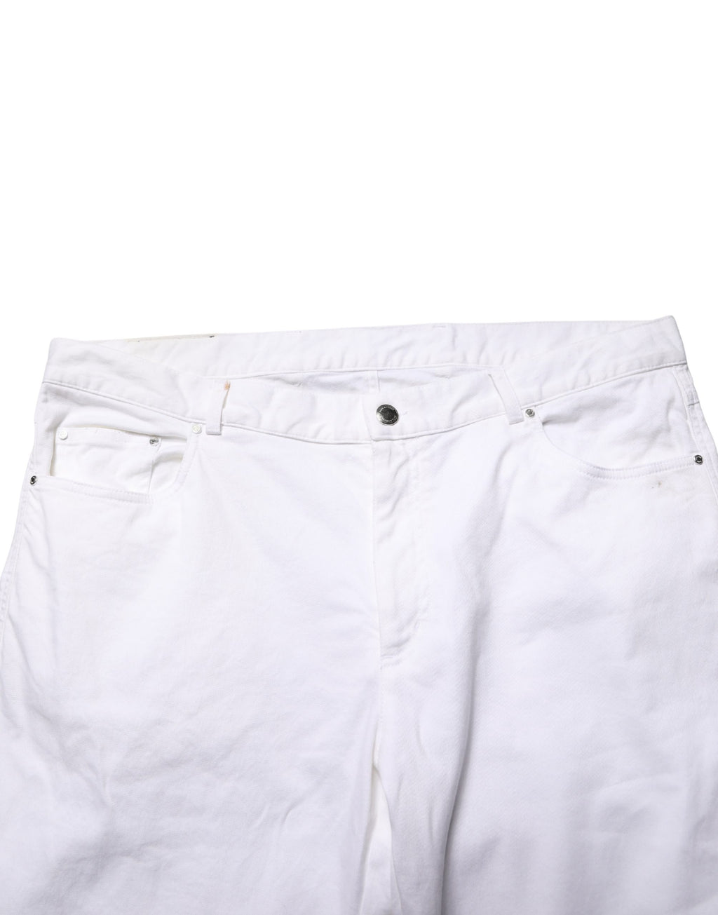White Straight Mid Waist Denim Trouser Jeans