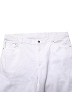 White Straight Mid Waist Denim Trouser Jeans