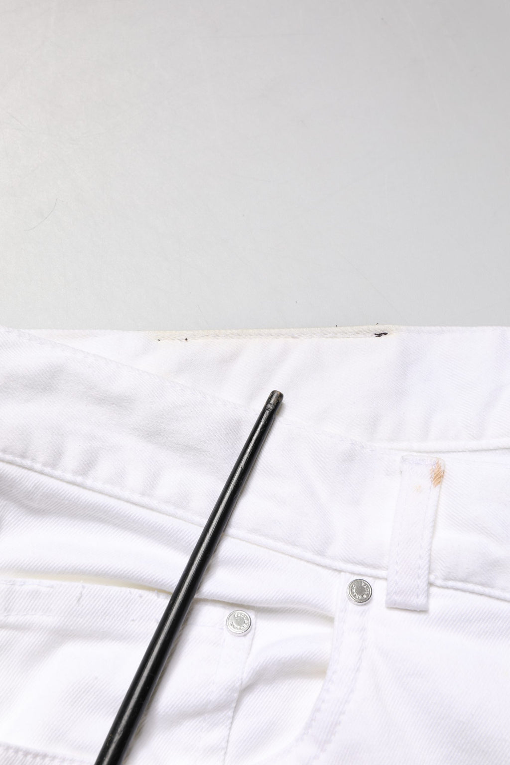 White Straight Mid Waist Denim Trouser Jeans