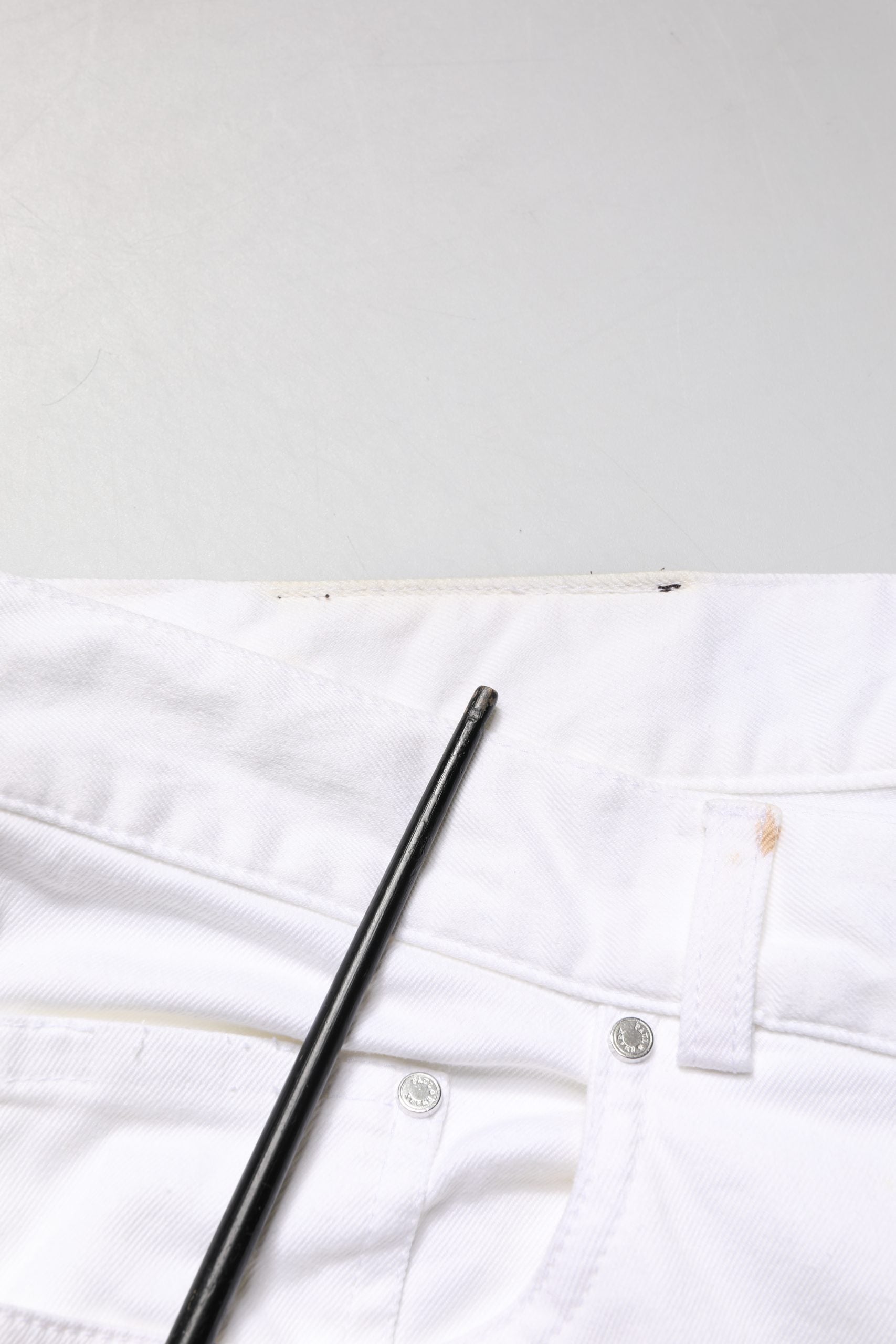 White Straight Mid Waist Denim Trouser Jeans