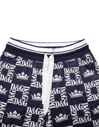 Blue DG Logo Print Chino Men Bermuda Shorts
