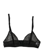 Black Logo Mania Sheer Soft Cup Bra Underwear