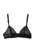 Black Logo Mania Sheer Soft Cup Bra Underwear