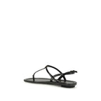 Black Calf Leather Bos Taurus Flip-Flop Sandals