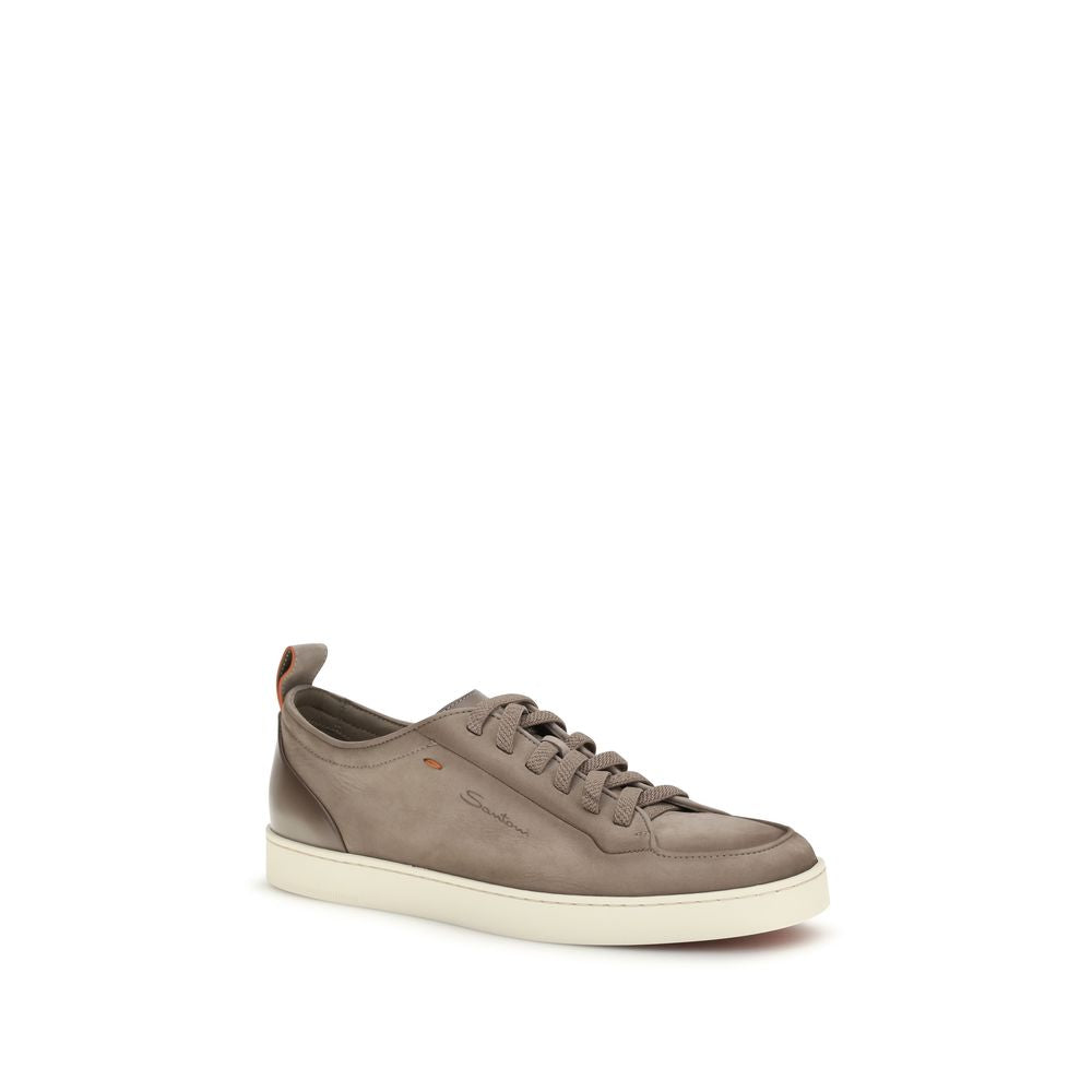 Beige Calf Leather Bos Taurus Low Top Sneakers
