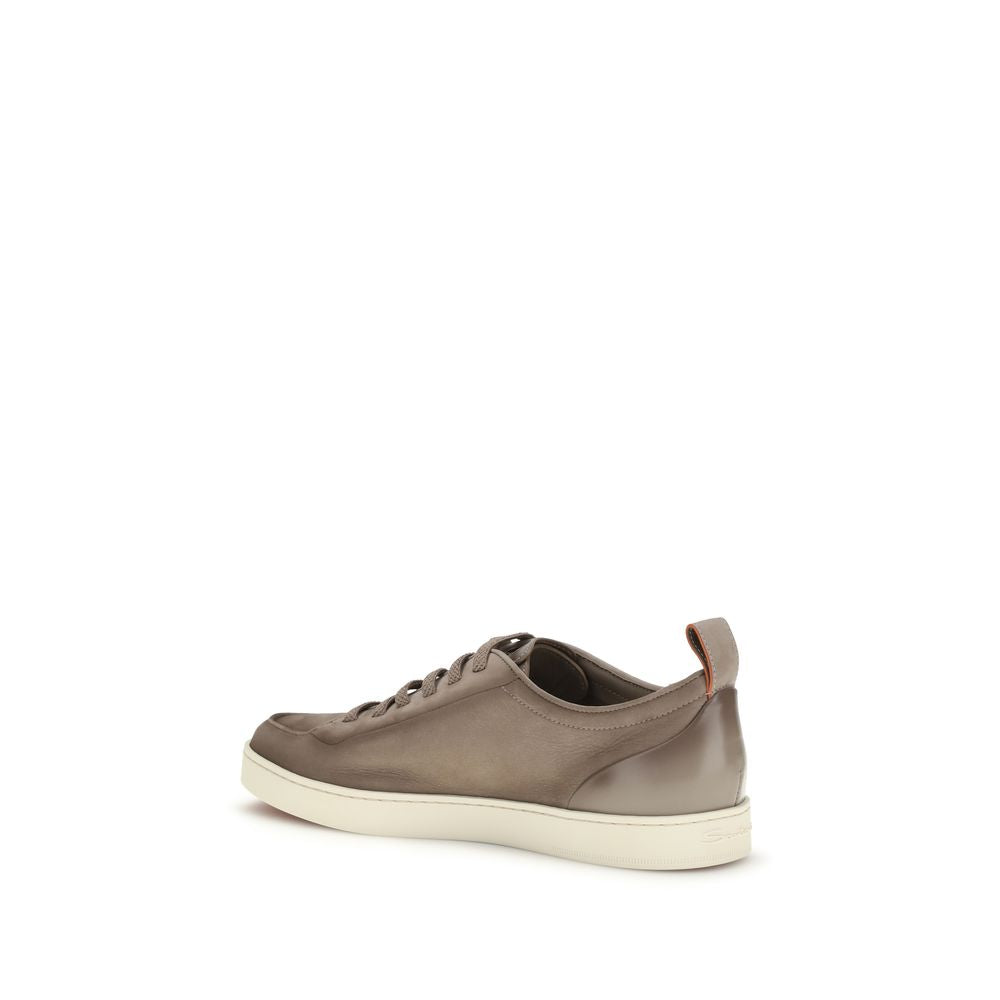 Beige Calf Leather Bos Taurus Low Top Sneakers