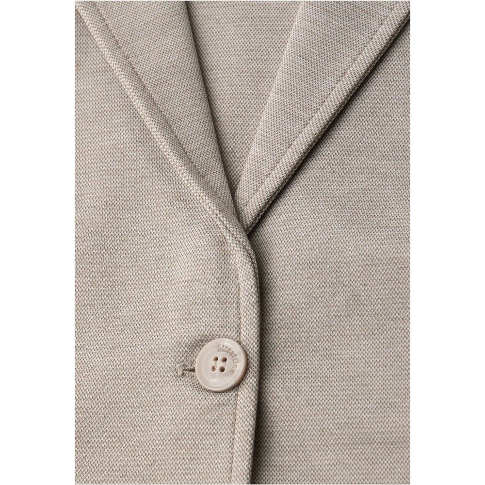 Beige Polyacrylic Blazer