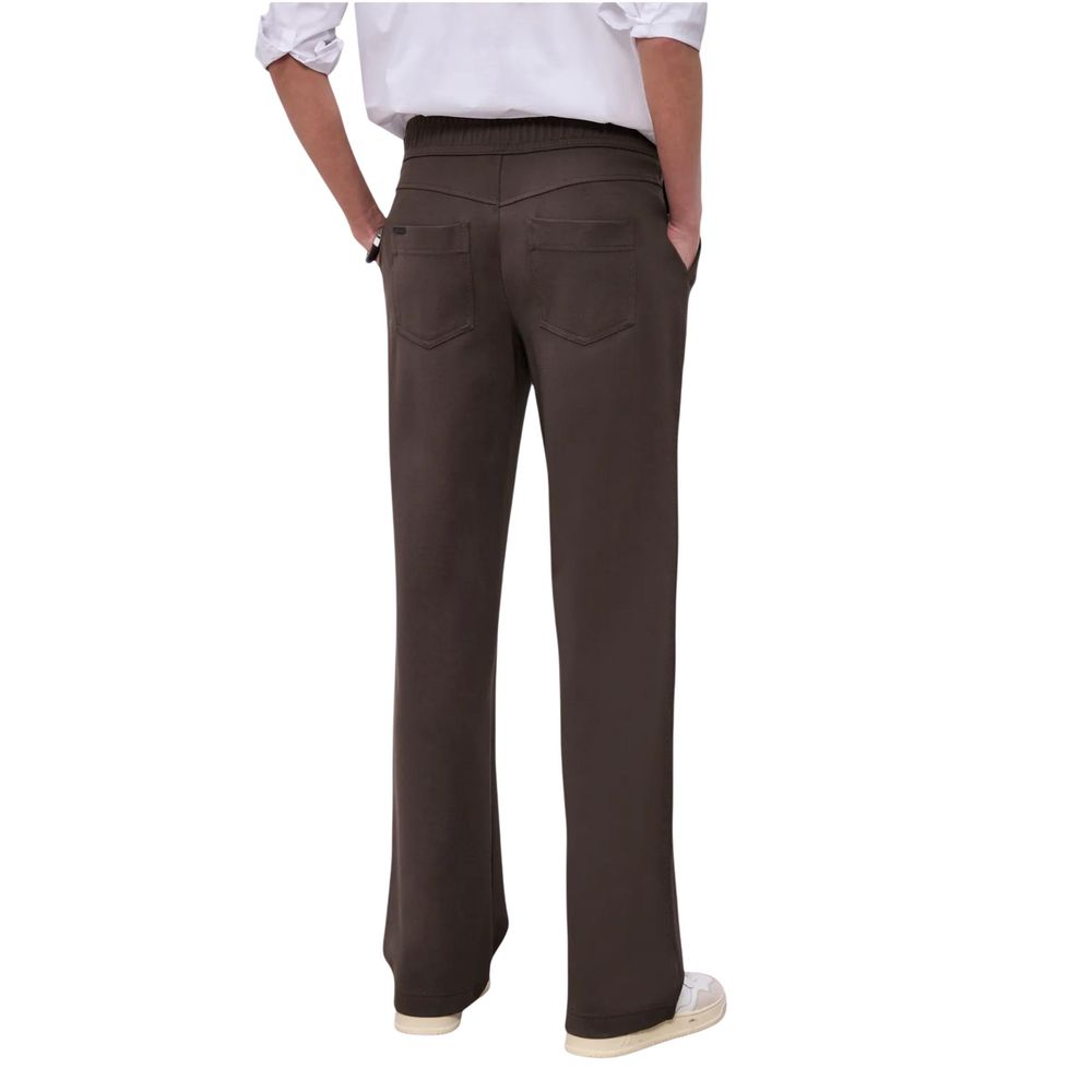 Brown Viscose Casual Pants