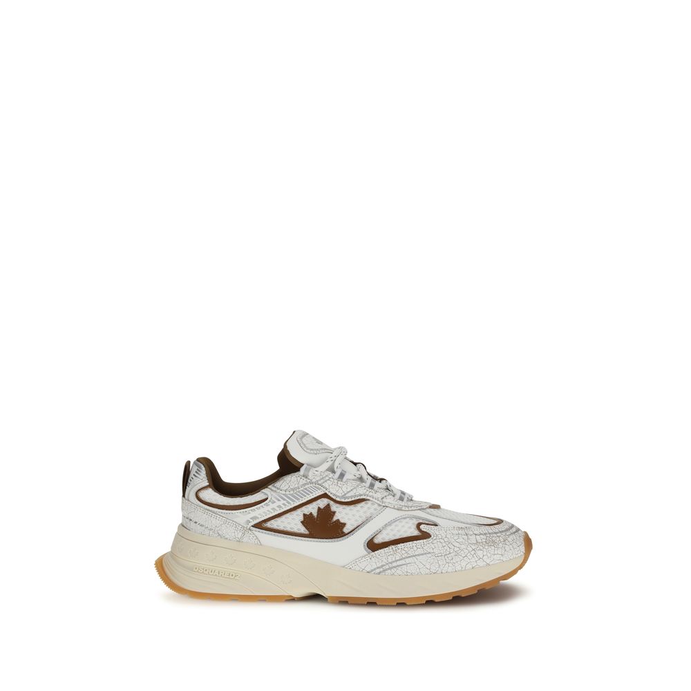 White Calf Leather Bos Taurus Athletic Sneakers