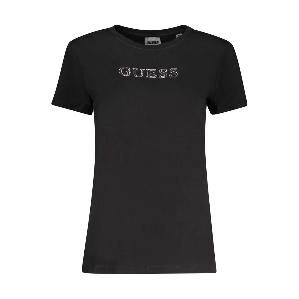 Black Cotton Women T-Shirt