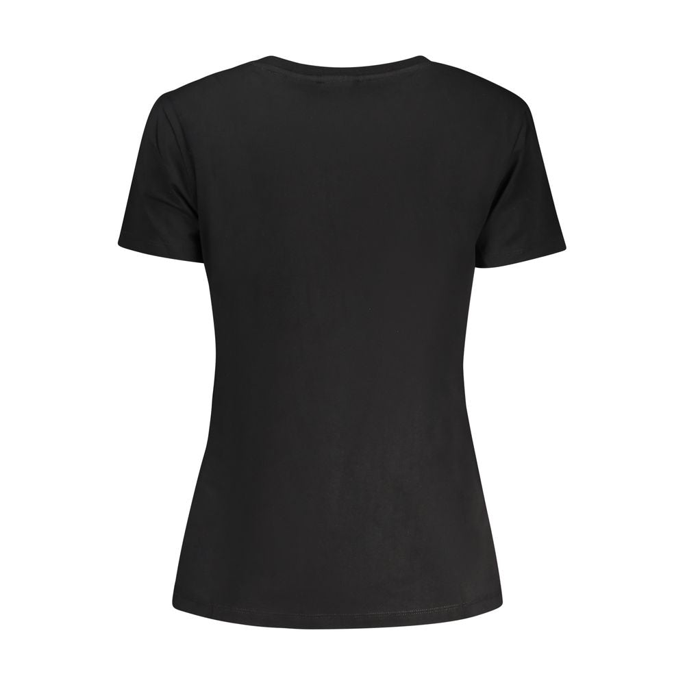 Black Cotton Women T-Shirt