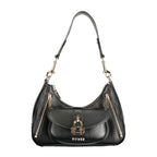 Black Polyurethane Women Handbag