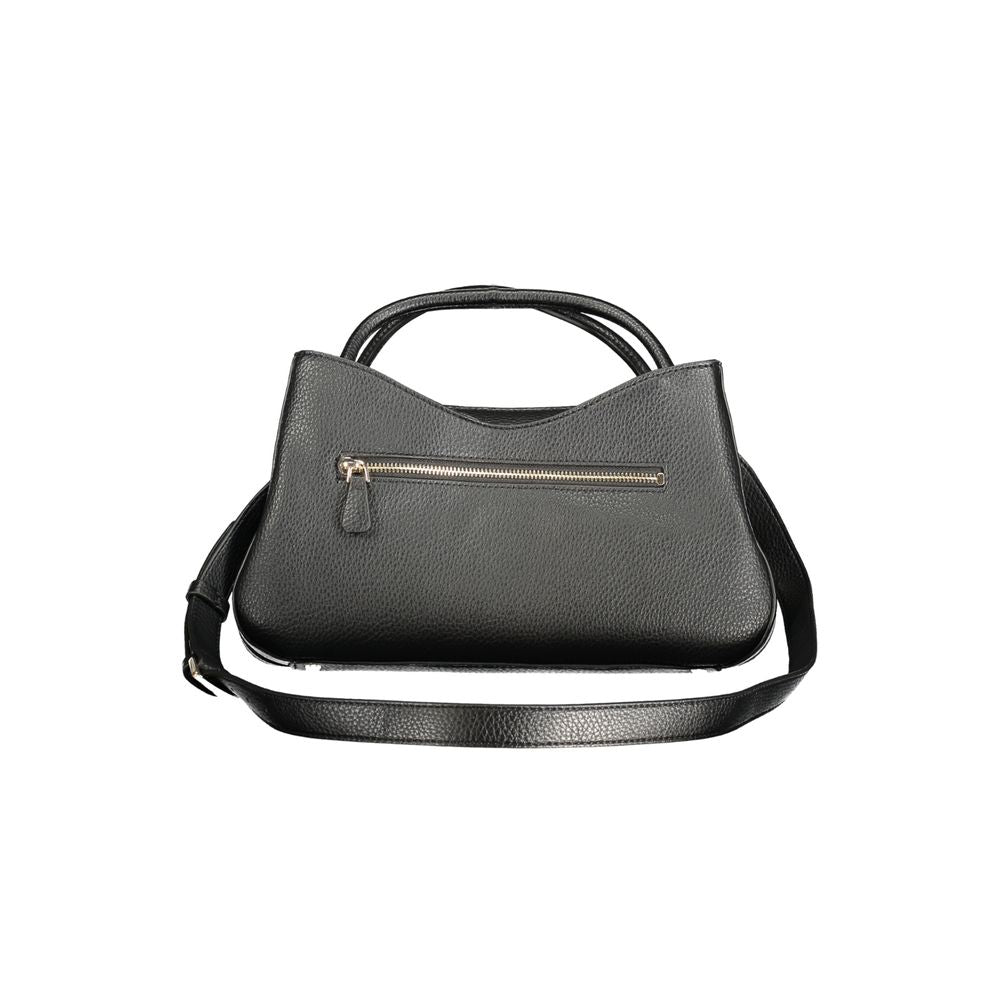 Black Polyurethane Women Handbag
