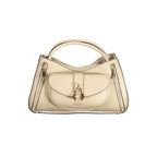 Beige Polyurethane Women Handbag