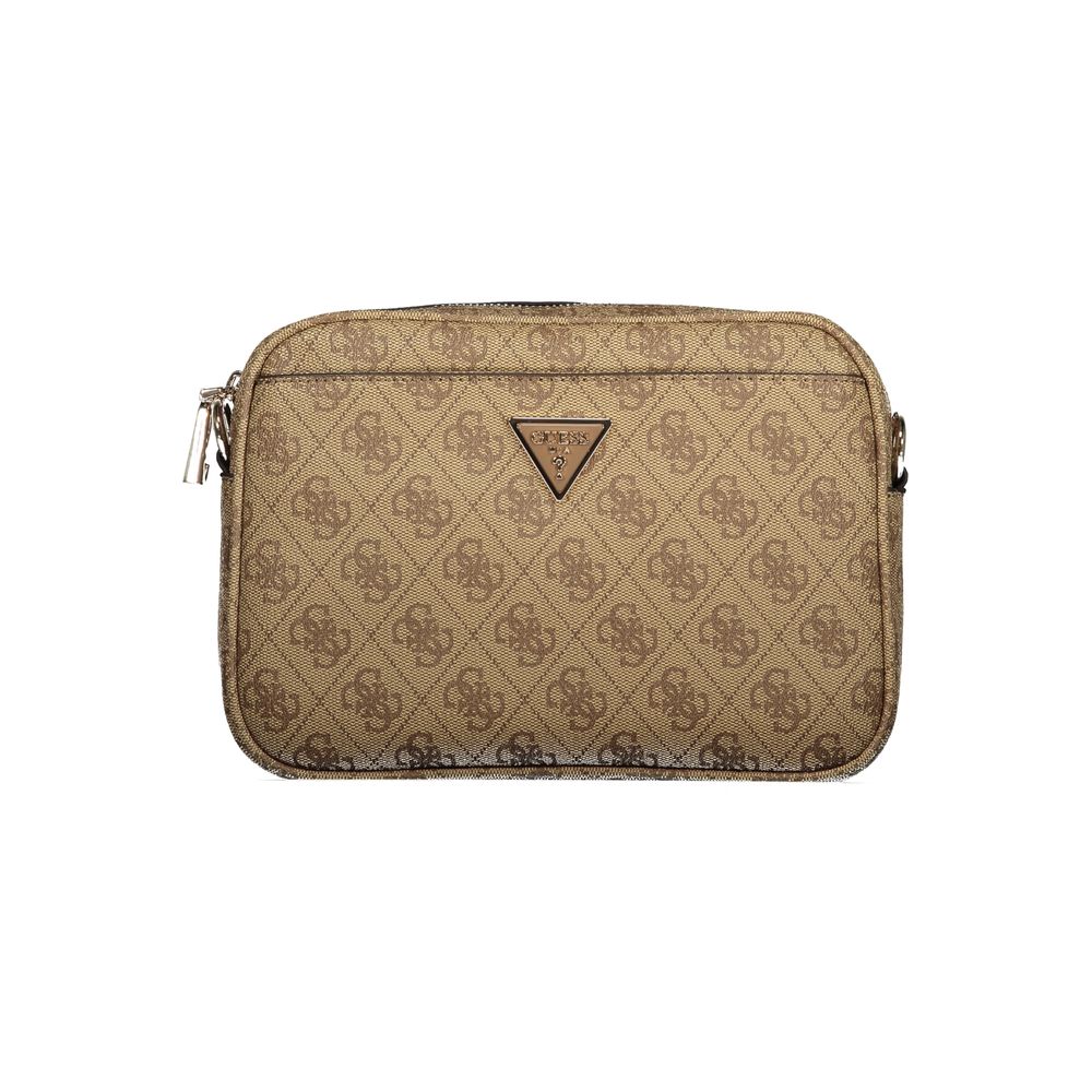 Beige Polyurethane Women Handbag