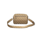 Beige Polyurethane Women Handbag