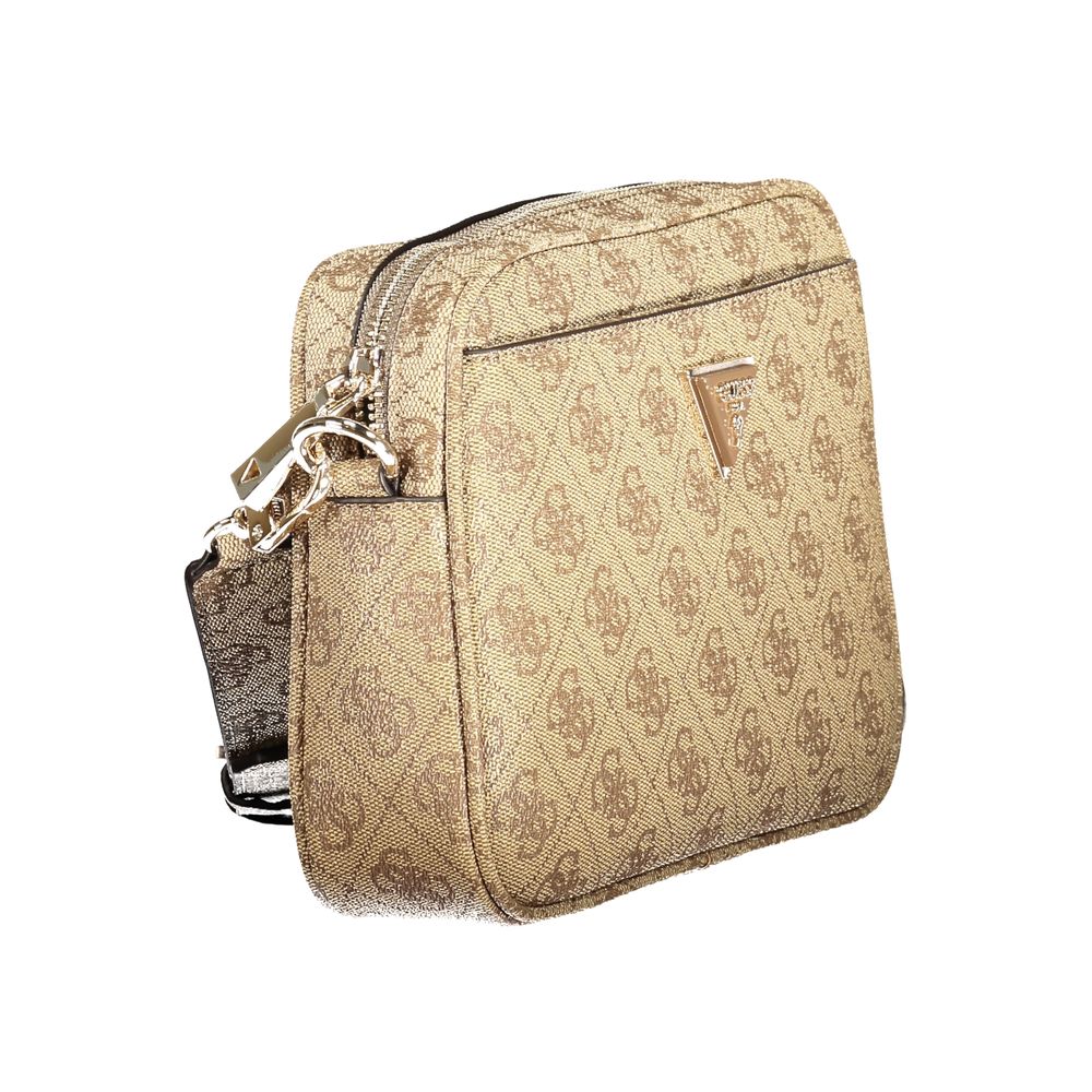 Beige Polyurethane Women Handbag