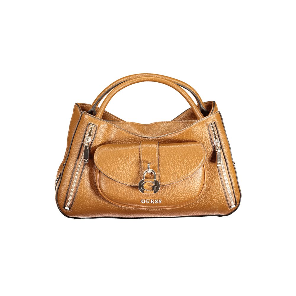 Marrone Polyurethane Women Handbag