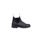 Black Leather Flat Boots