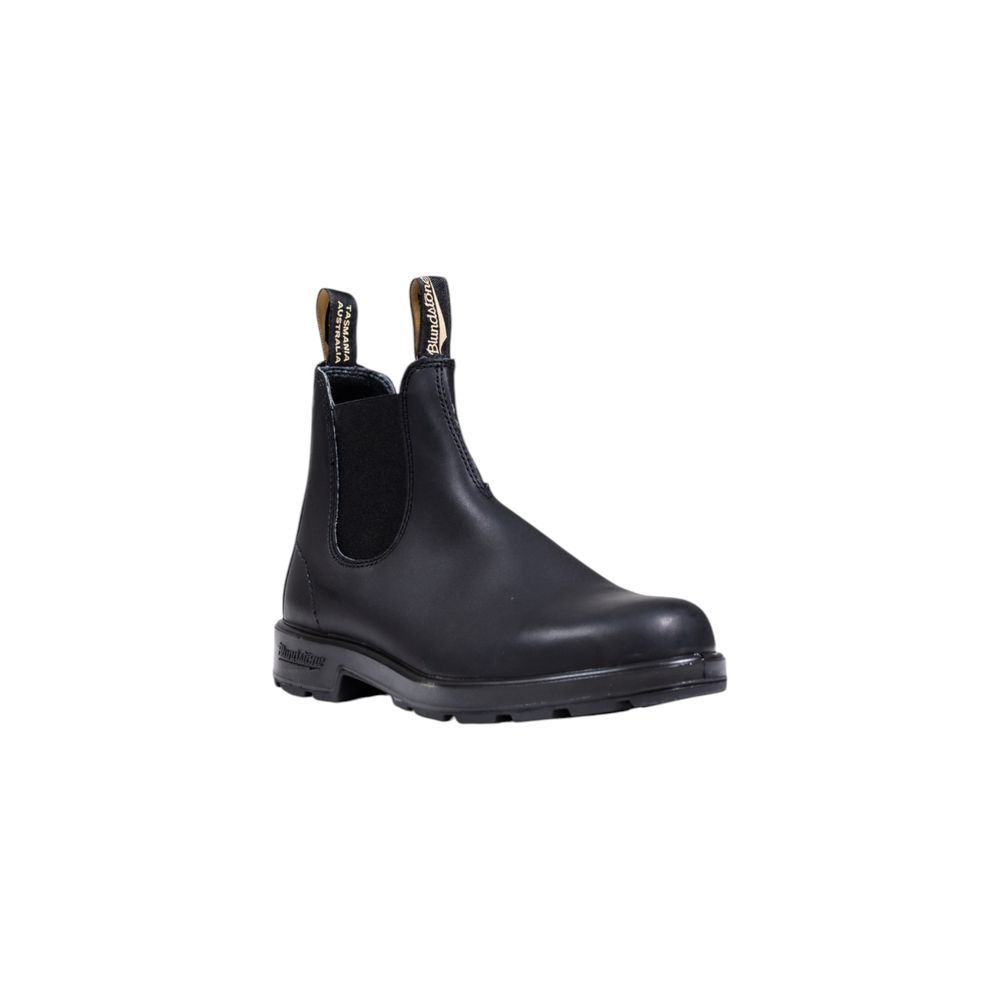 Black Leather Flat Boots