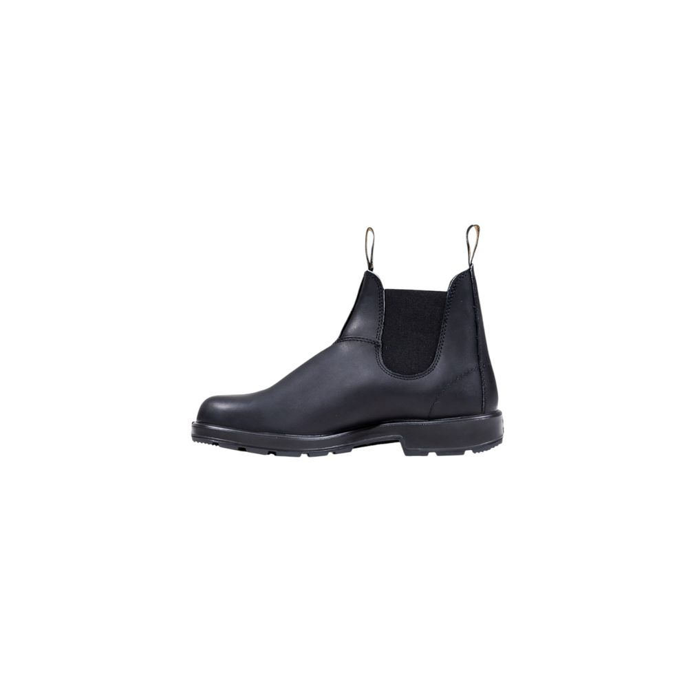 Black Leather Flat Boots