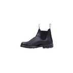 Black Leather Flat Boots