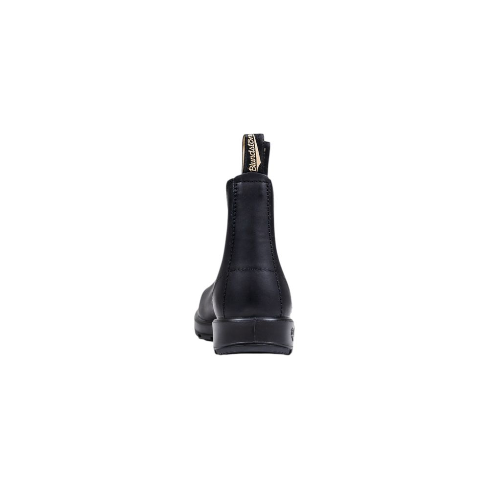 Black Leather Flat Boots