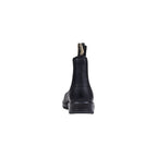 Black Leather Flat Boots