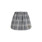 Gray Cotton Mini Skirt