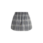 Gray Cotton Mini Skirt