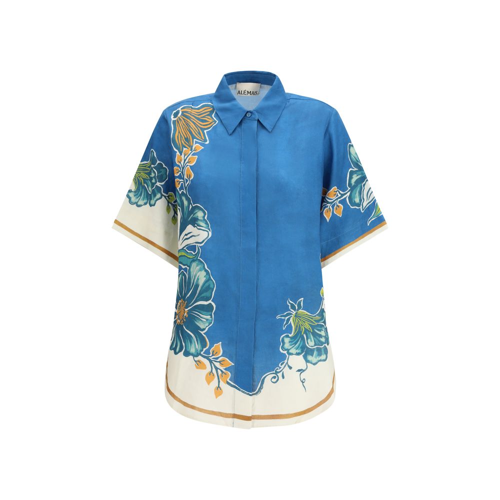 Blue Linen Pattern Shirt