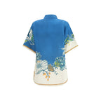 Blue Linen Pattern Shirt