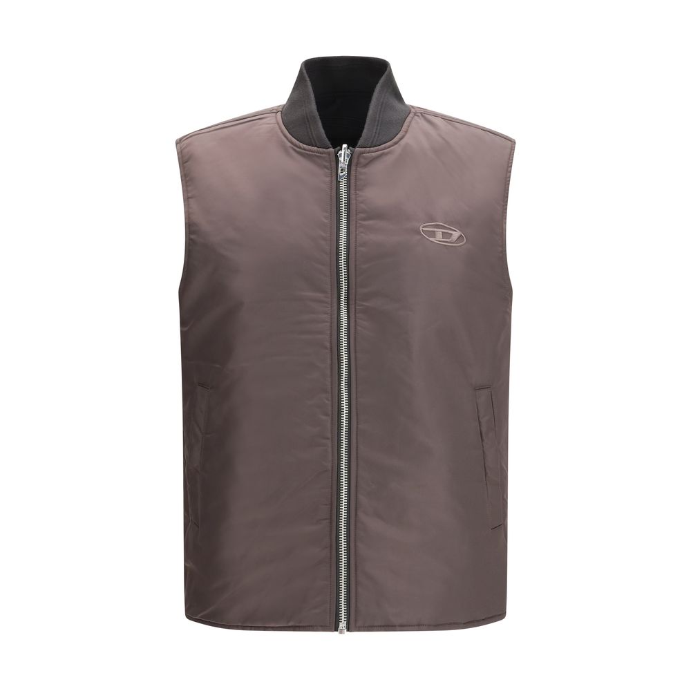 Brown Polyamide Sleveless Jacket