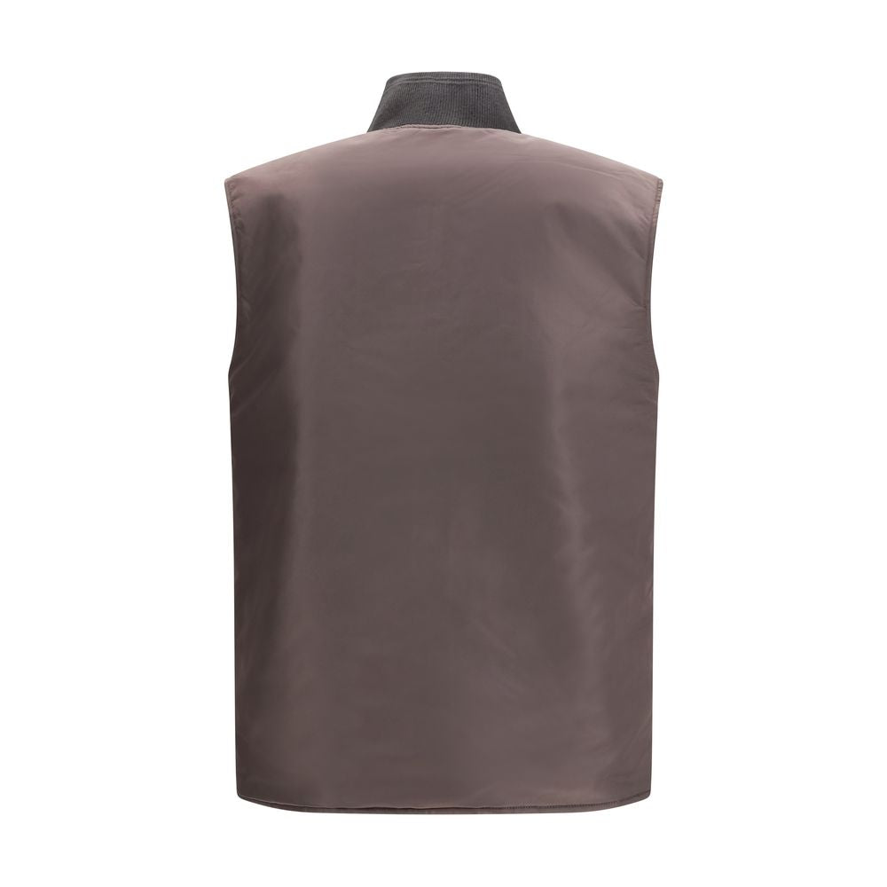 Brown Polyamide Sleveless Jacket