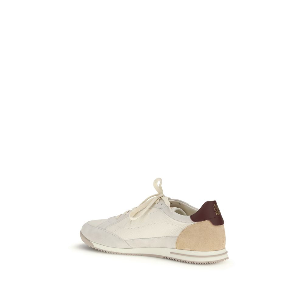 Beige Calf Leather Bos Taurus Sneakers