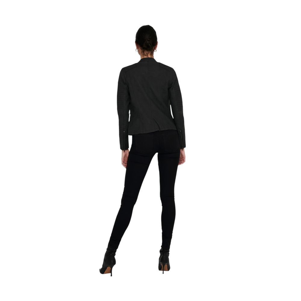 Black Polyethylene Biker Jacket