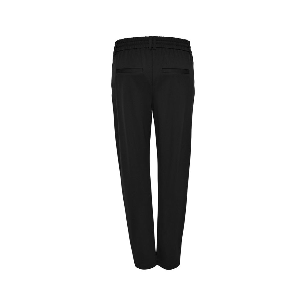 Black Viscose Casual Pants