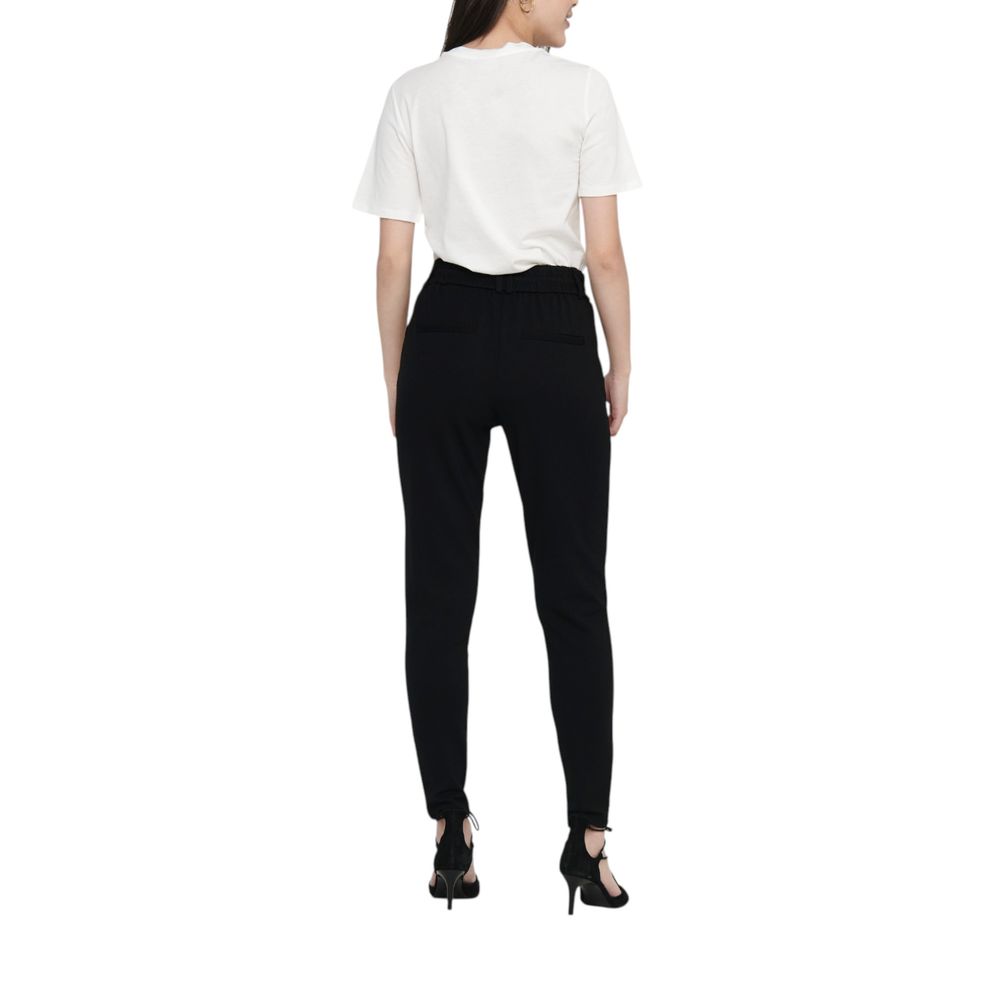 Black Viscose Casual Pants