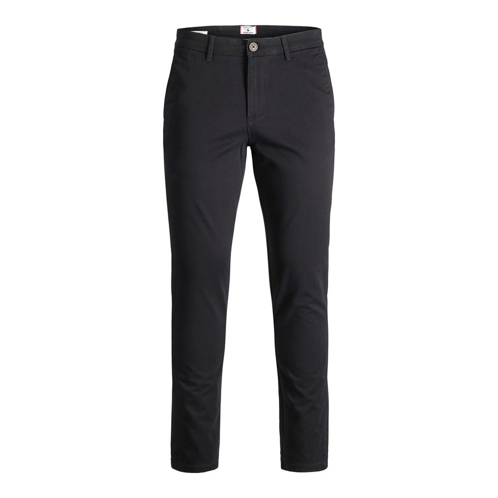 Black Cotton Casual Pants