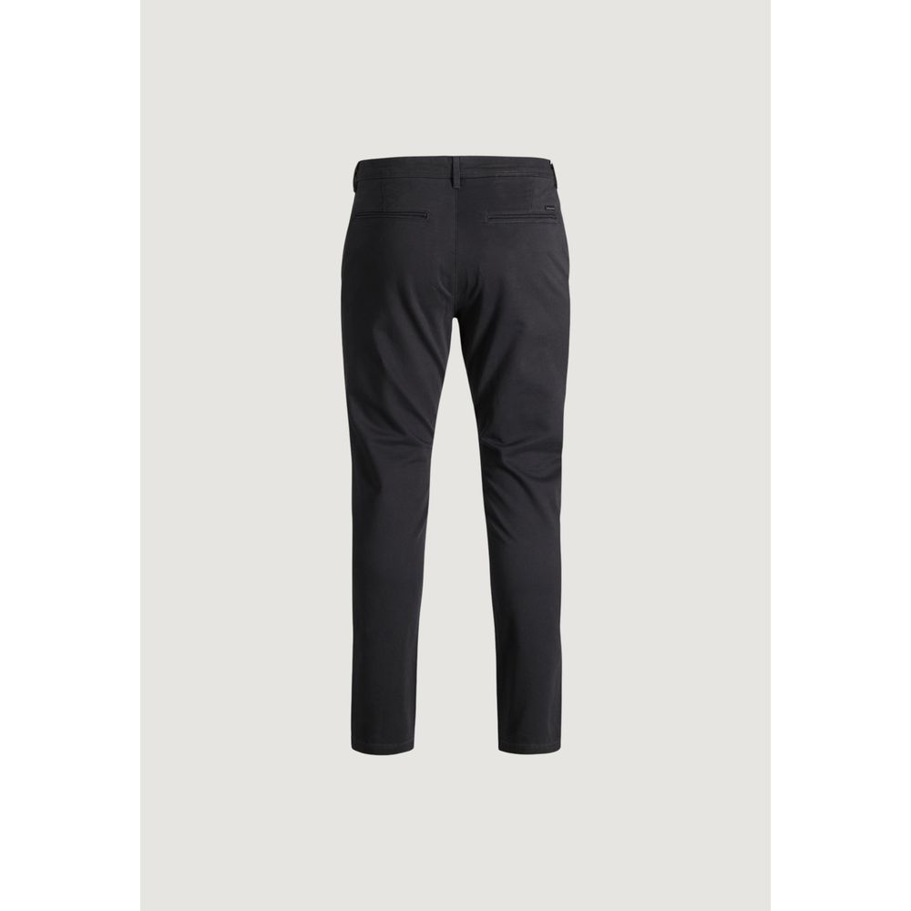 Black Cotton Casual Pants