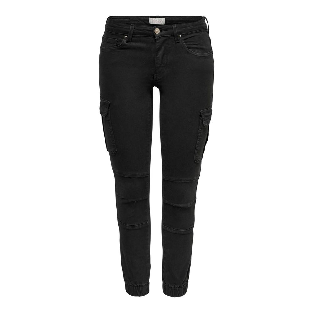 Black Cotton Skinny Pants