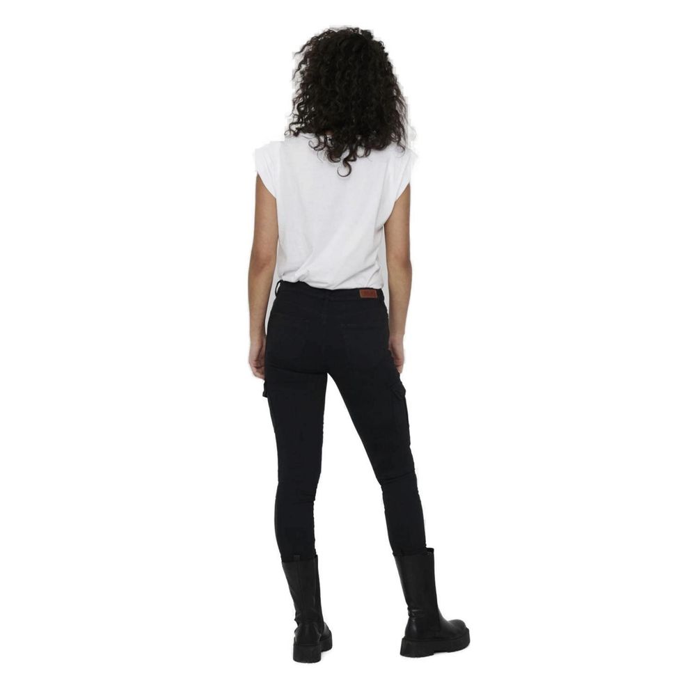 Black Cotton Skinny Pants