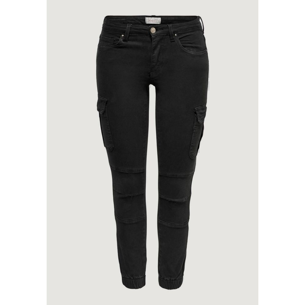 Black Cotton Skinny Pants