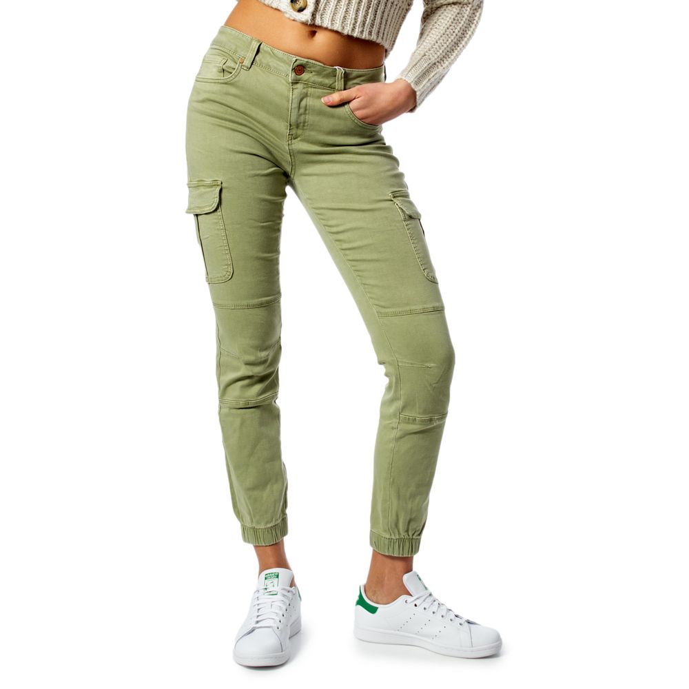 Green Cotton Skinny Pants