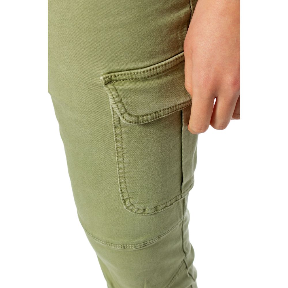 Green Cotton Skinny Pants