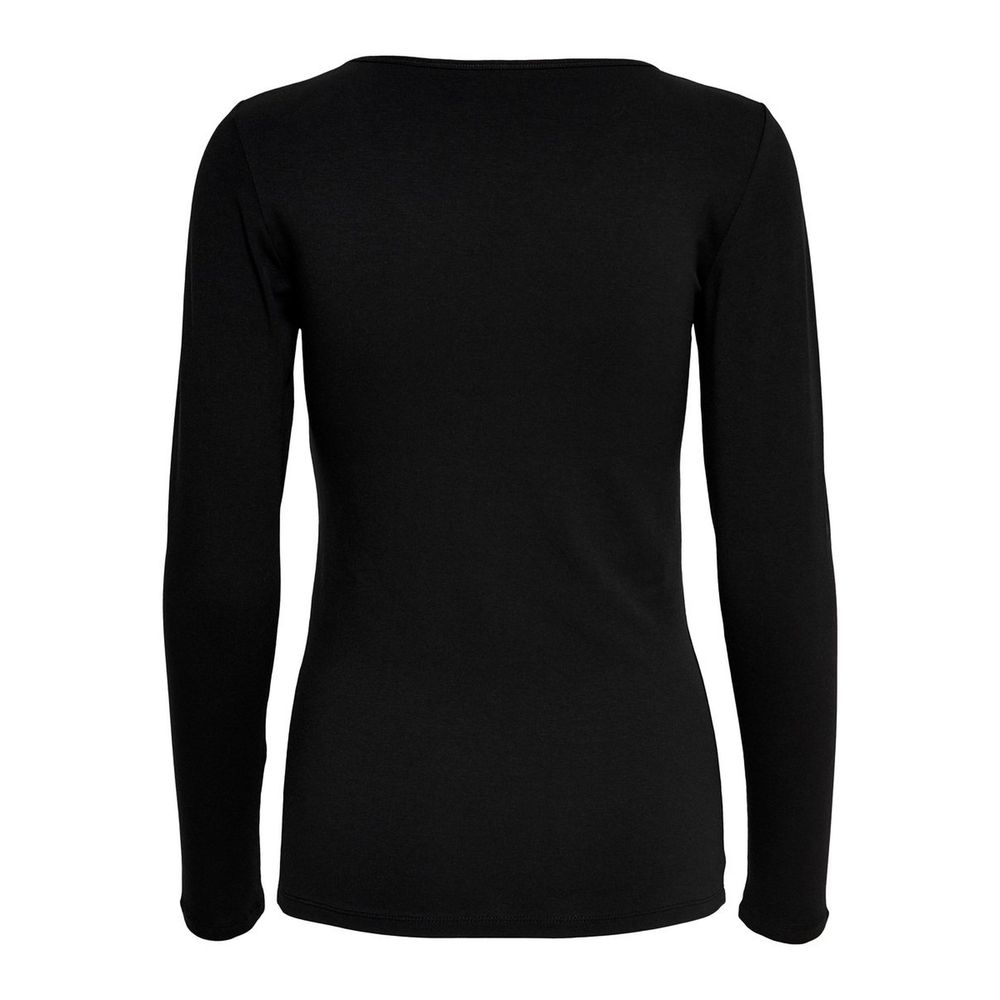 Black Cotton Long Sleeve T-Shirt