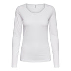 White Cotton Long Sleeve T-Shirt