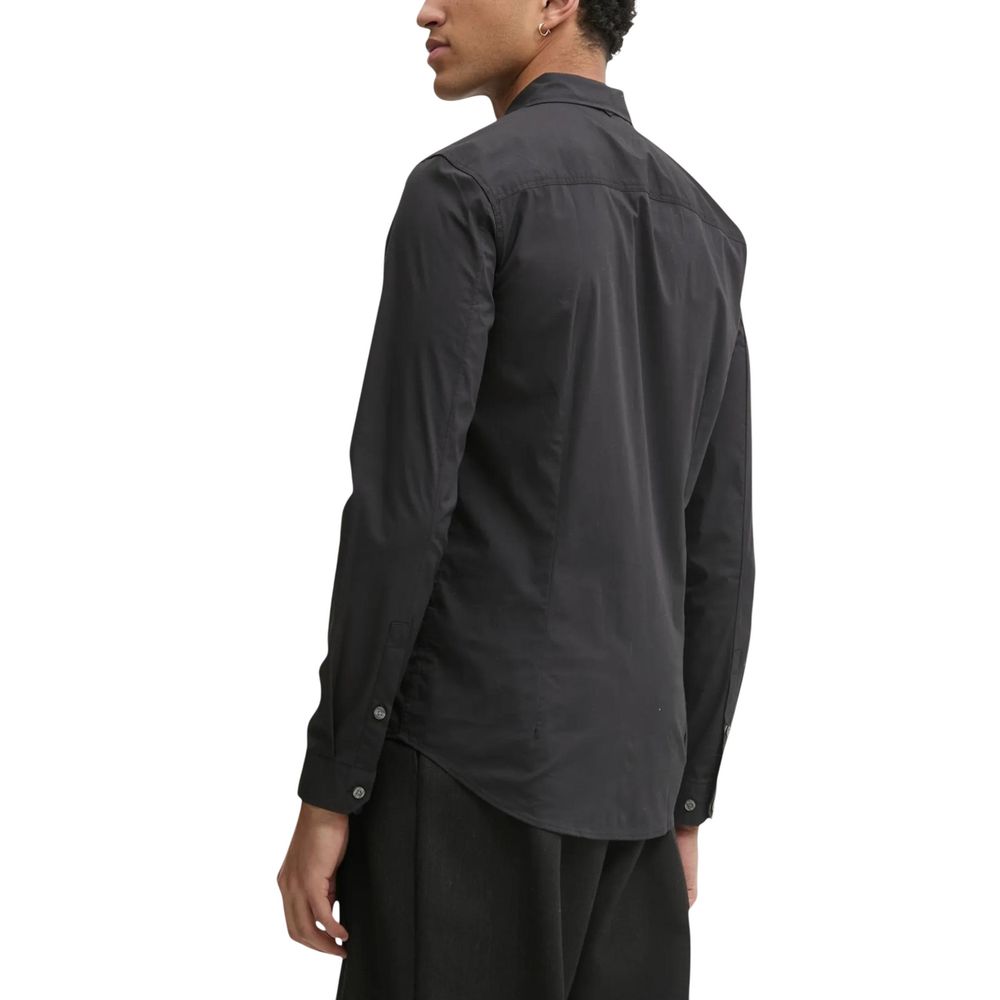 Black Cotton Dress Shirt