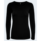 Black Cotton Long Sleeve T-Shirt