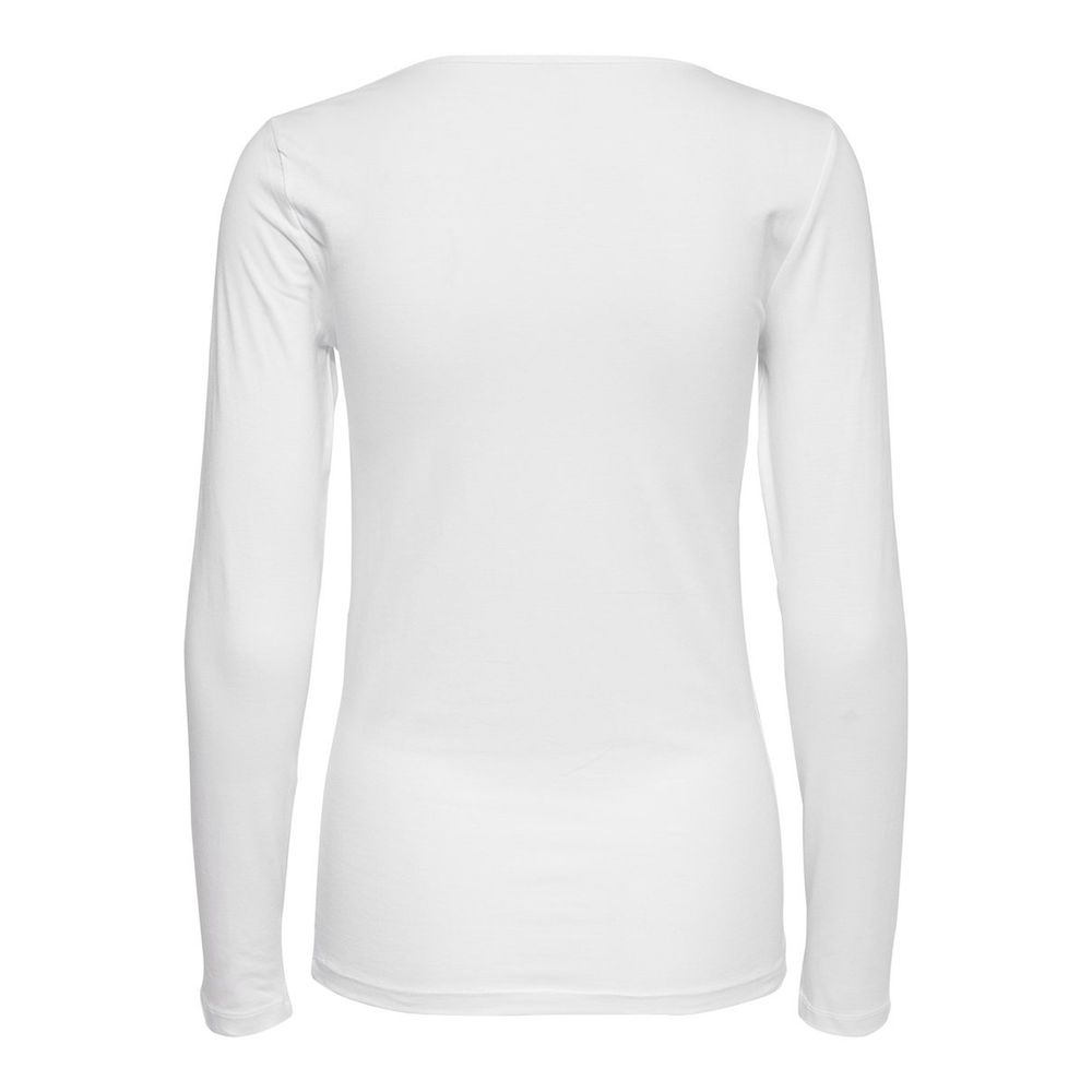 White Cotton Long Sleeve T-Shirt